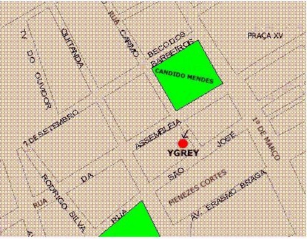 Mapa do Centro do Rio mostrando a Rua do Carmo, 9, ao lado do Terminal Menezes Cortes.